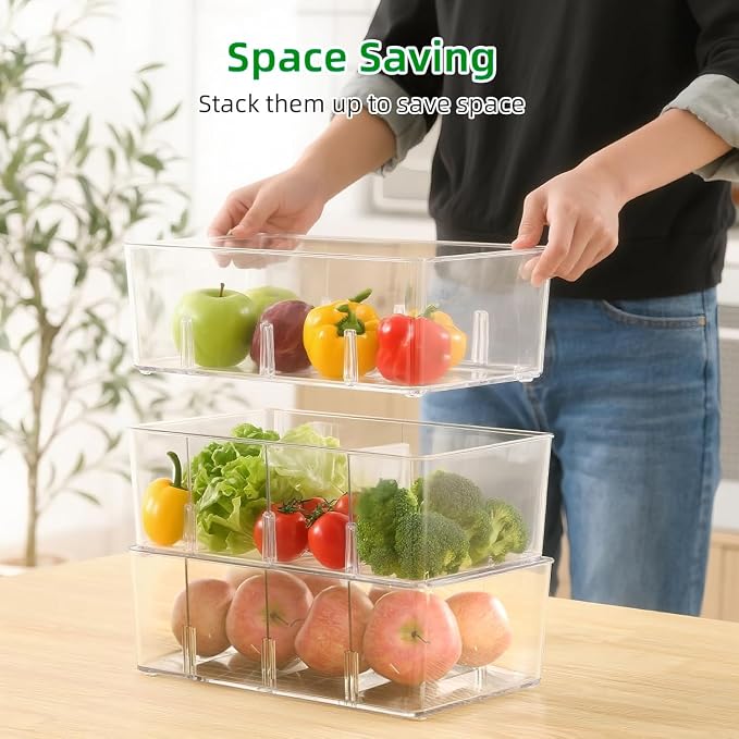 5 Pack Pantry Organizers and Storage, 4 compartment Snack Containers - Image 5