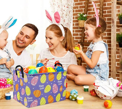 Rectangular Easter Basket Purple Easter Egg Gift Basket Baby Storage Basket - Image 4