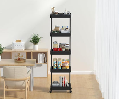 Sooyee 5-Tier Plastic Rolling Utility Cart - Image 6