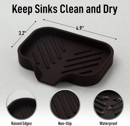 Zulay Kitchen Small Silicone Sponge Holder – Space-Saving Sink Organizer Tray - Image 4