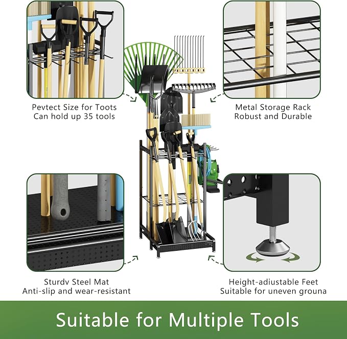 Garden Tool Organizer for Garage, Utility Storage Racks - Image 3