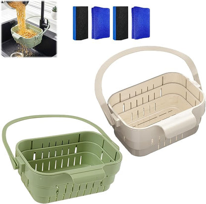 Foldable Hanging Kitchen Sink Drain Basket, 2-in-1 Foldable Sink Colander by Unknown
