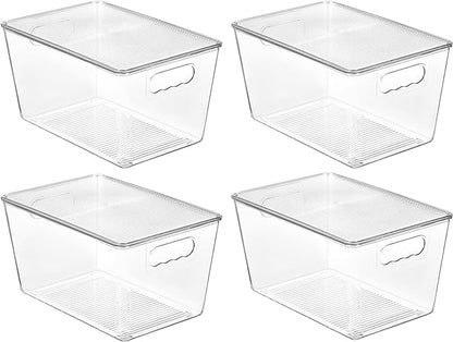 Vtopmart 4 Pack Clear Stackable Storage Bins by Vtopmart