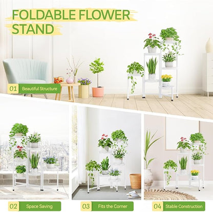 iDavosic.ly Plant Stand Indoor Outdoor, 6 Tier Corner Metal Flower Display - Image 6