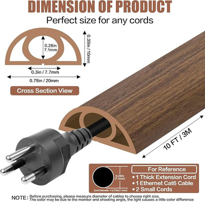 Floor Cord Cover Cable Cavity Self Adhesive Cord Hider Floor 10FT Floor Cable - Image 2