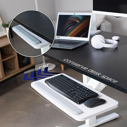 VIVO Adjustable 25 x 10 inch Computer Keyboard and Mouse Platform Tray - Image 2