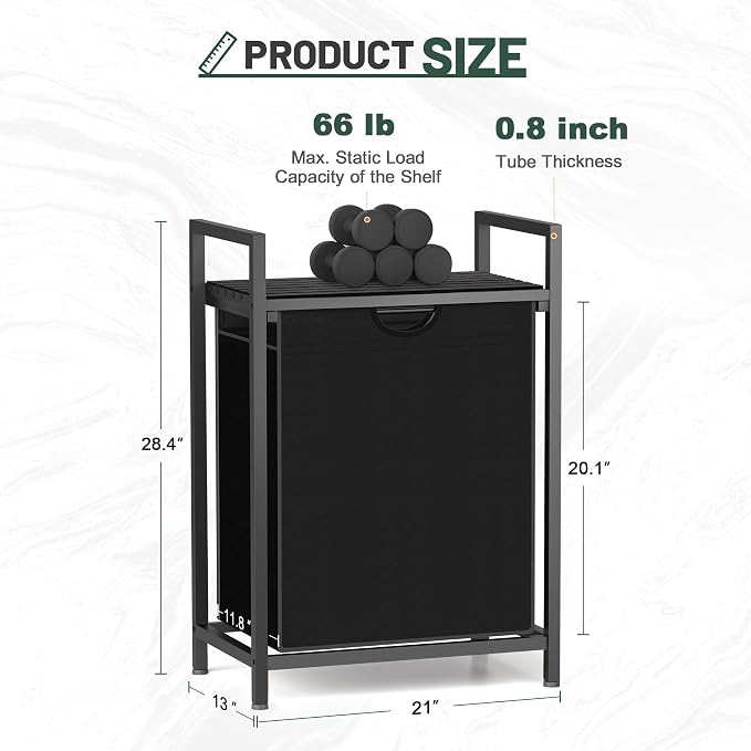 Laundry Sorter with Removable Bag, 16 Gallons Laundry Hamper with Adjustable - Image 5