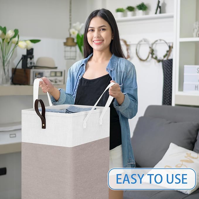 HomeHacks Laundry Basket with Wheels, Rolling Laundry Hamper, Collapsible & - Image 5