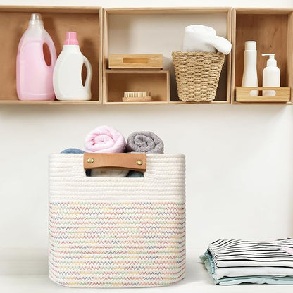 danpinera 11"x11" Storage Cubes, Soft Boho Storage Basket - Image 5