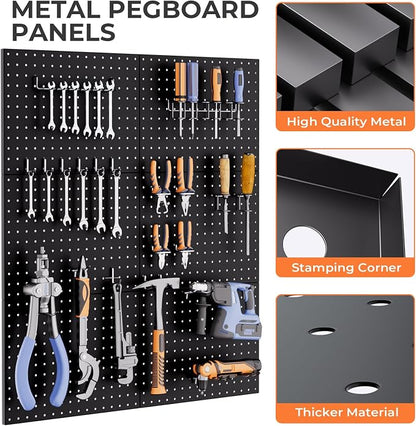 INCLY 90PCS Pegboard Wall Organizer, 6 Pack Metal Peg Board Panels - Image 5