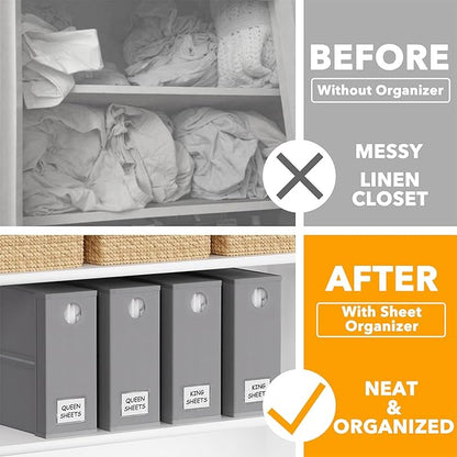 SpaceAid 4 Pack Bed Sheet Organizers and Storage, Foldable Organizer - Image 2