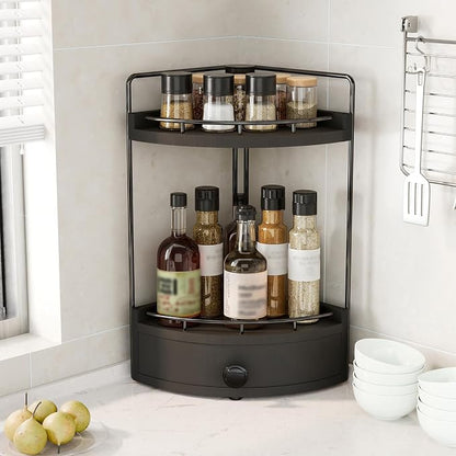2-Tier Corner Bathroom Counter Organizer - Image 2