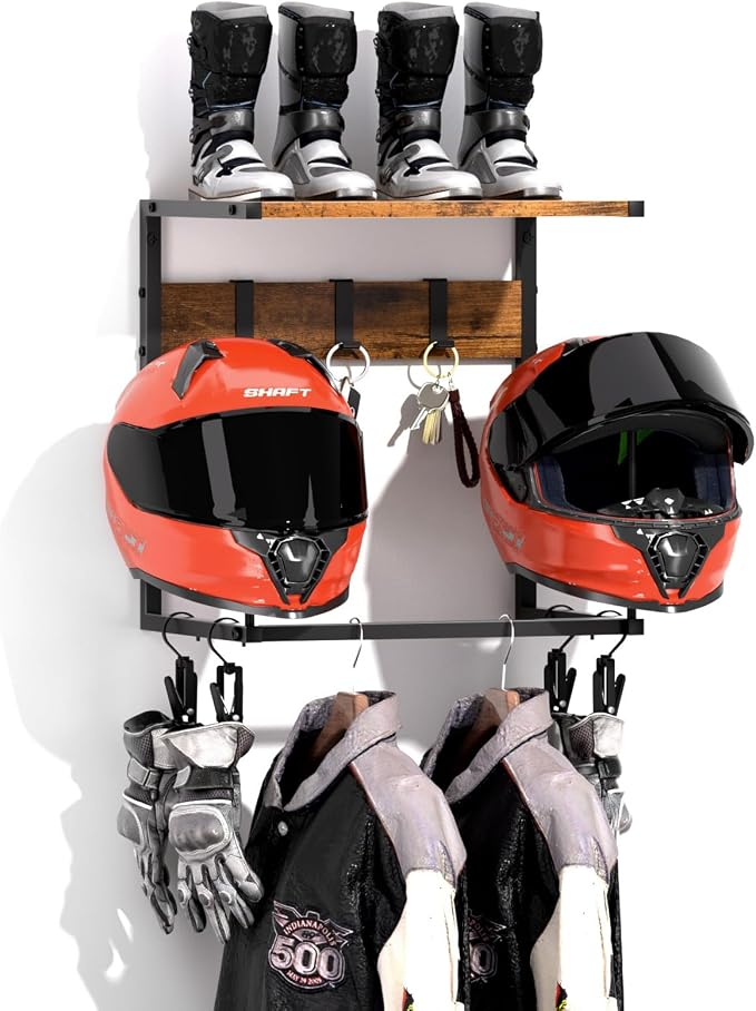 Urban Deco Motorcycle Helmet Holder Wall Mount, Helmet Rack by UrbanDeco