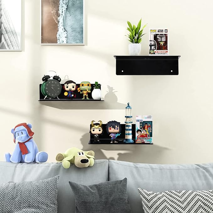 9 Inch Acrylic Floating Shelf No Drill Adhesive Wall Shelf Set of 4 - Image 6