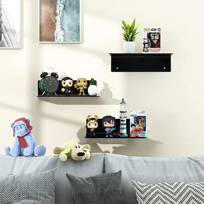 9 Inch Acrylic Floating Shelf No Drill Adhesive Wall Shelf Set of 4 - Image 6