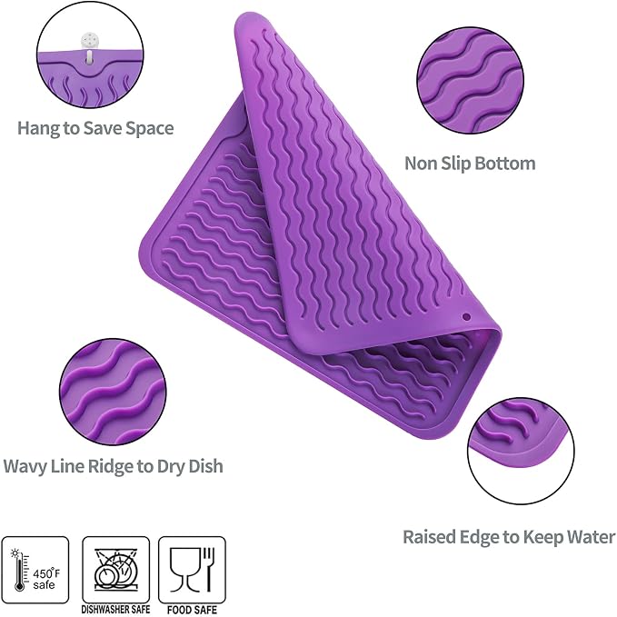 Silicone Dish Drying Mat for Multiple Usage, Easy clean, Eco-friendly, - Image 3