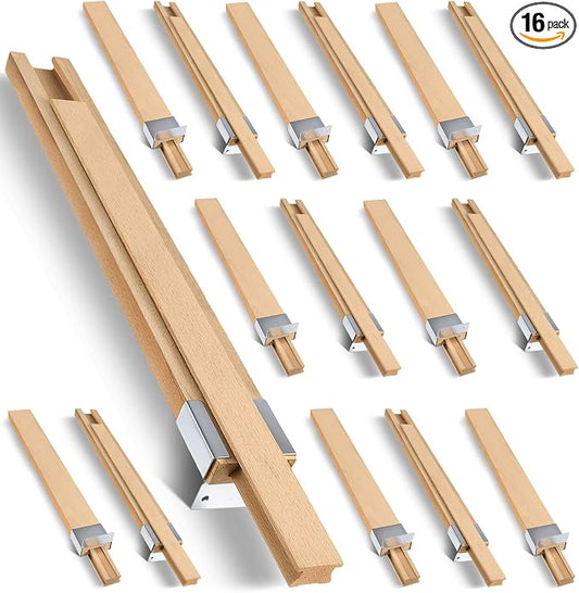 Maitys 16 Pcs Wooden Drawer Slides Bottom Mount Classic 16 Inches Center Guide by Maitys