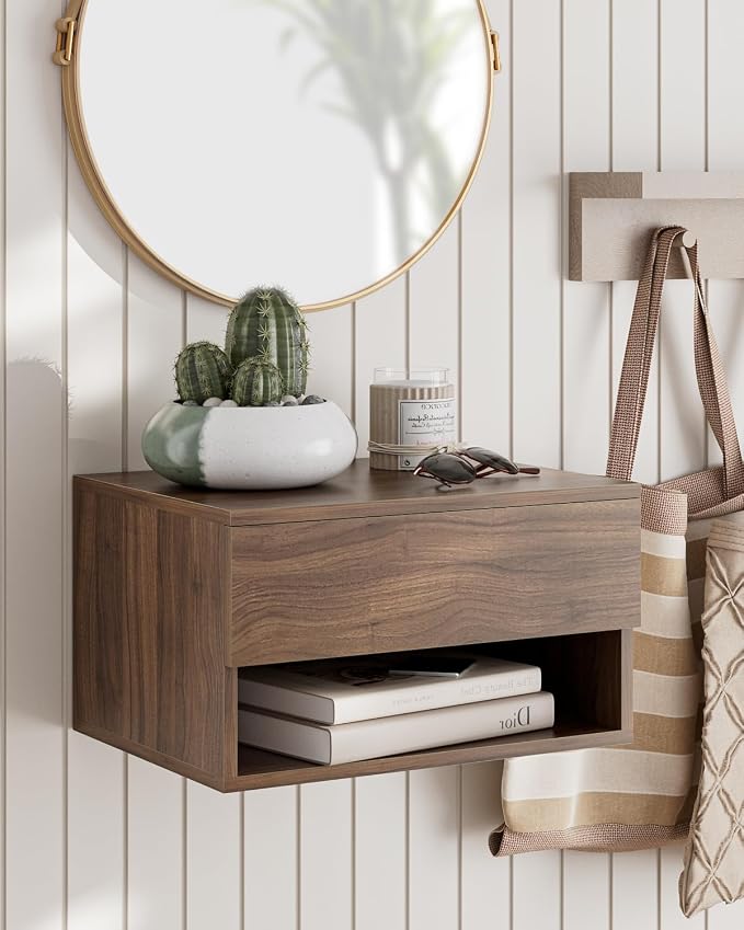 Floating Nightstand, Small Modern Floating Nightstand by Aienvey