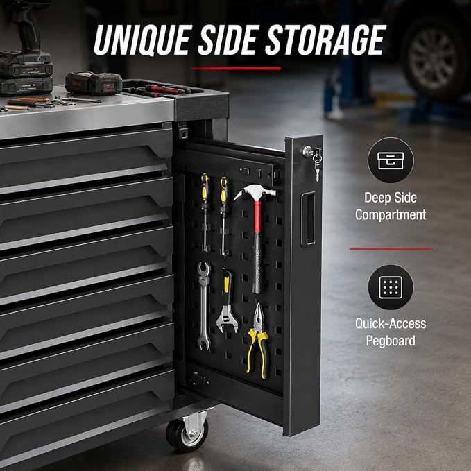 7-Drawer Rolling Tool Chest, Tool Box Lockable Metal Tool Cabinet - Image 4