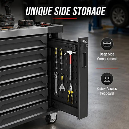 7-Drawer Rolling Tool Chest, Tool Box Lockable Metal Tool Cabinet - Image 4