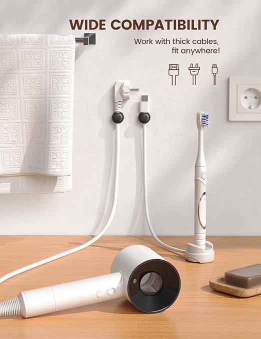 6Pack Rotatable Cord Organizer, Spring Cable Clips - Image 6