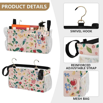 Cute Cherry Blue Flowers Bedside Caddy - Image 5