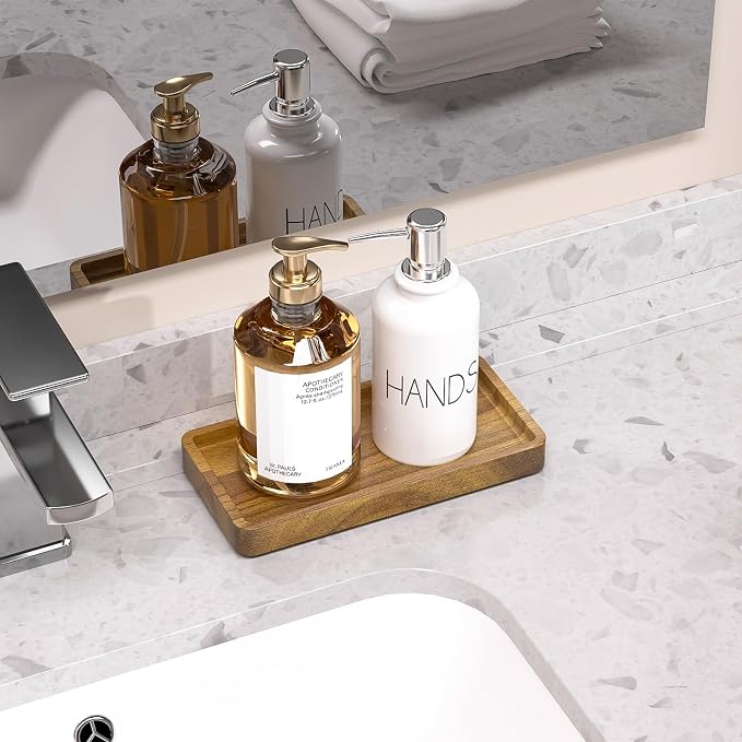 WEENSON Small Acacia Wood Bathroom Vanity Tray - Image 2