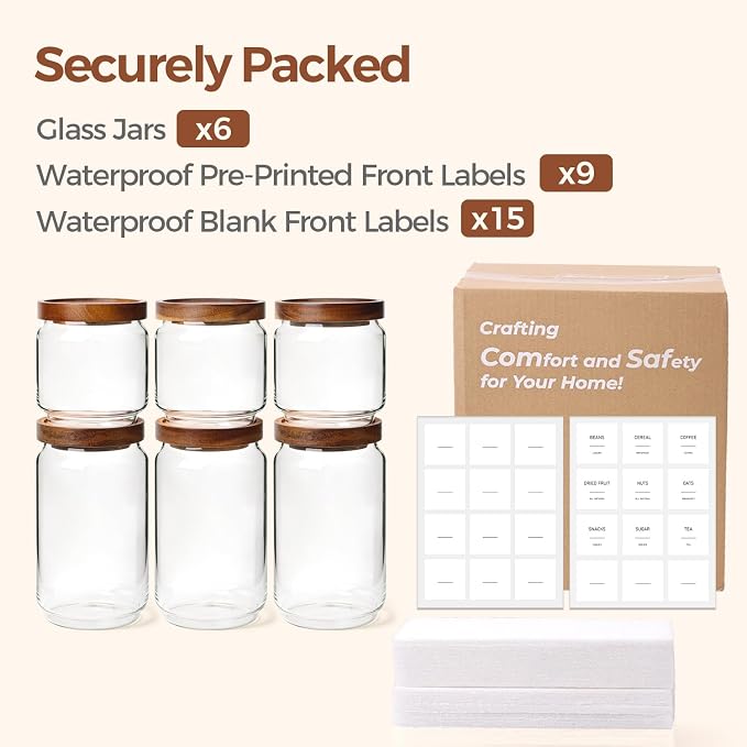 ComSaf 6PCS Glass Pantry Storage Container - Image 8