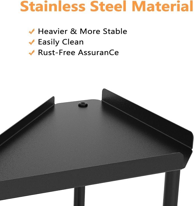 FLE Corner Bathroom Counter Organizer, Bathroom Organizer Countertop Black | 2 - Image 5