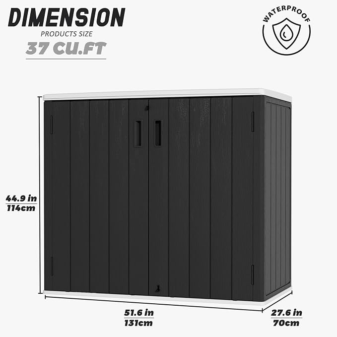 Large Outdoor Storage Box, Resin Sheds&Outdoor Storage Waterproof/Lockable - Image 4