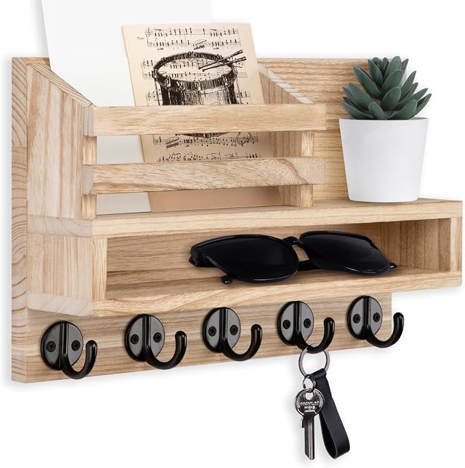 Key and Mail Holder Wall Mount, Key Hanger by Lucundm
