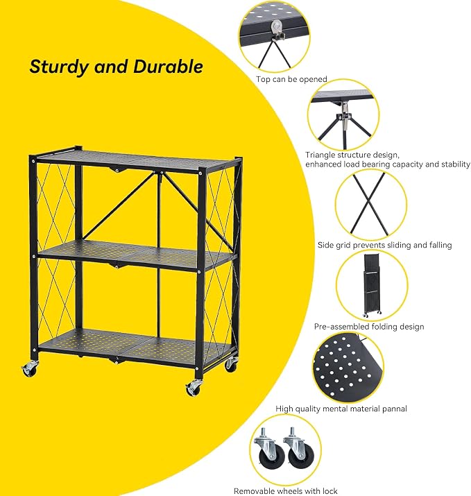 BRIAN & DANY 3-Tier Foldable Storage Shelves - Image 4