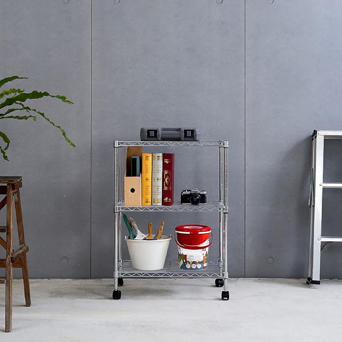 3 Tier Wire Shelving Unit Storage Rack, Metal Heavy Duty Utility Organizers - Image 7