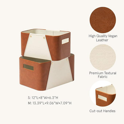 LA JOLIE MUSE Storage Baskets for Organizing, 2 Pack, Storage Cube Boxes Luxury - Image 2