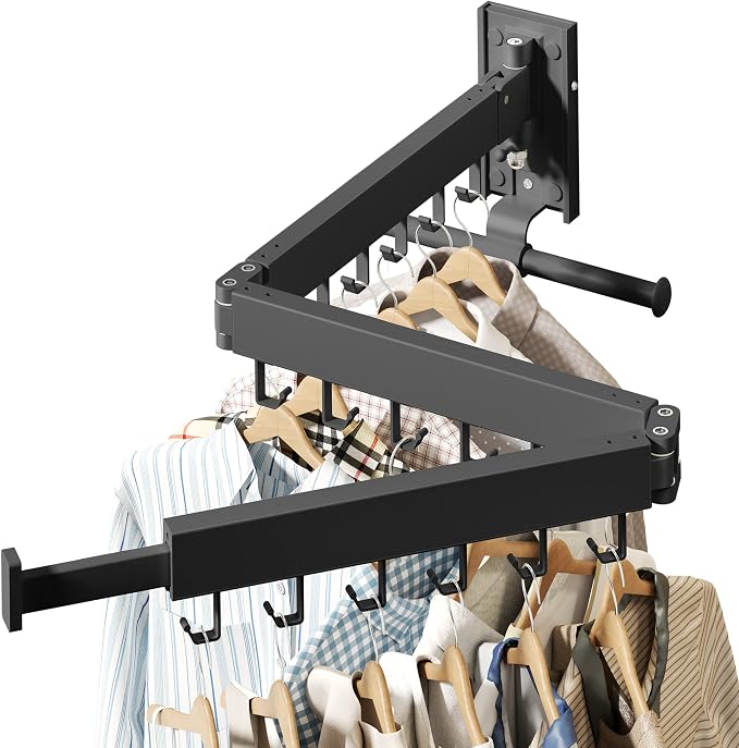 HEILAIYI Wall Mounted Clothes Hanger, Clothes Drying Rack, Laundry Drying Rack - Image 4