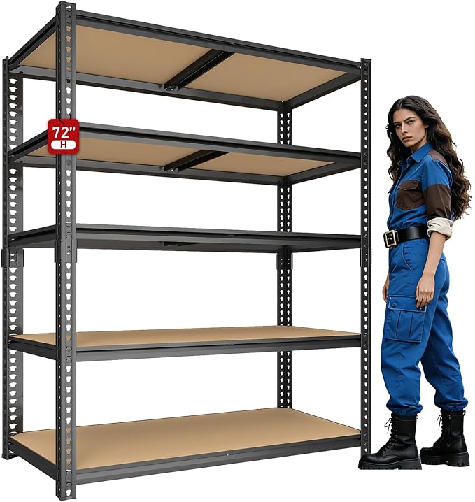72" H Garage Storage Shelves, Storage Shelves Heavy Duty, 2400LBS Heavy Duty by Unknown