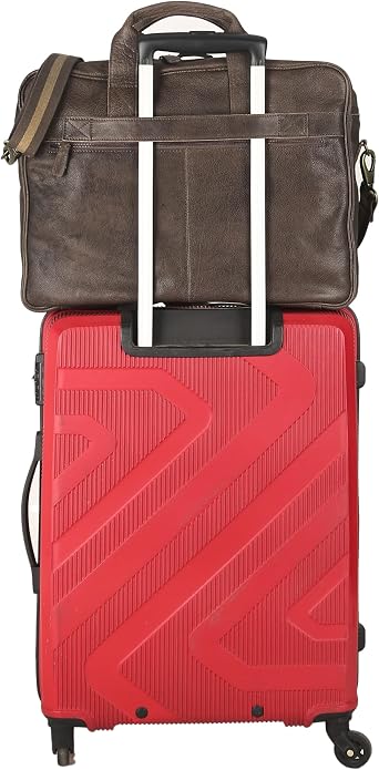 KomalC 16 Inch Leather briefcases Laptop Messenger Bags - Image 2