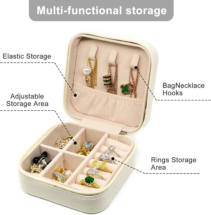 KEINE MARKE Small Jewelry Box, Travel Portable Jewelry Case - Image 5