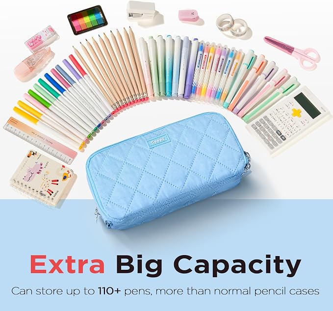 Sooez Large Pencil Case Pouch, Extra Big Pencil Bag - Image 3