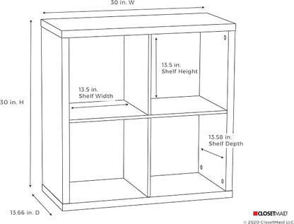 ClosetMaid 4 Cube Storage Shelf Organizer Bookshelf - Image 3