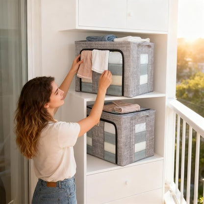 Storage Bins for Clothes, 66L Waterproof Stackable Bag, Large Clothes Storage - Image 2