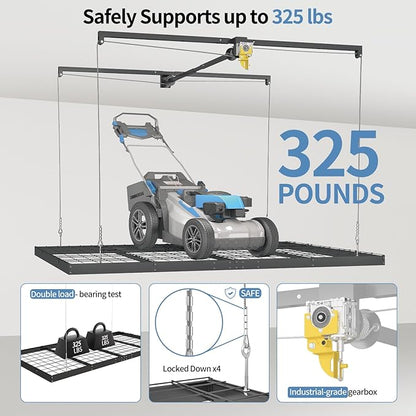 Overhead Garage Storage Rack – 4x8 FT Garage Ceiling Storage Racks - Image 4