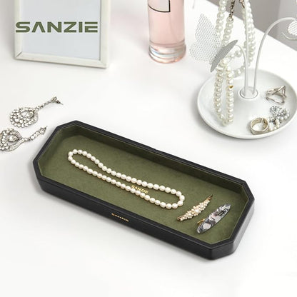 SANZIE Leather Tray Organizer Small Trays Decorative Tray Desktop Storage - Image 2