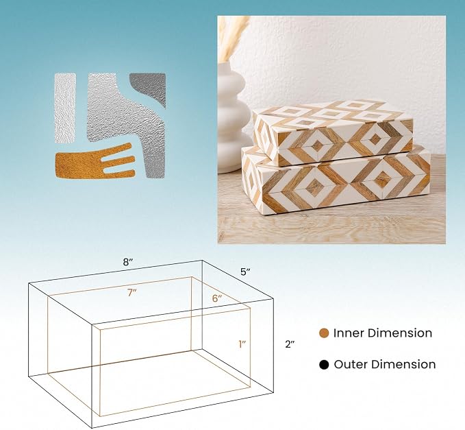 Handicrafts Home White Decorative Storage Box - Image 3