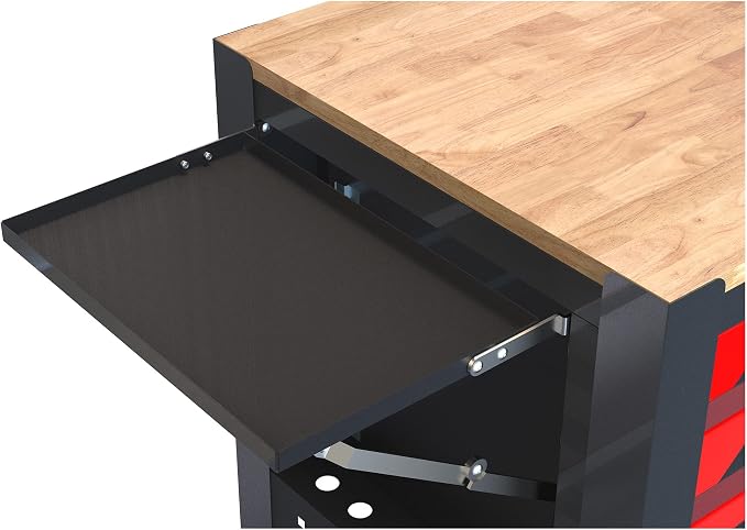 36" Tool Box with Wheels 4 Drawers Rolling Tool Cart, Wooden Top Workbench - Image 4