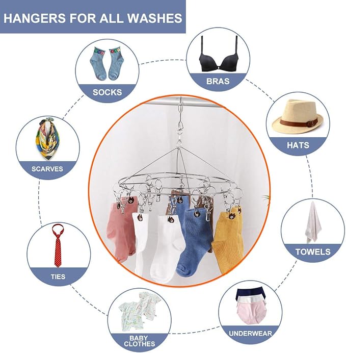 CenYouful 2 Pack Stainless Steel Round Hanging Drying Rack - Image 3