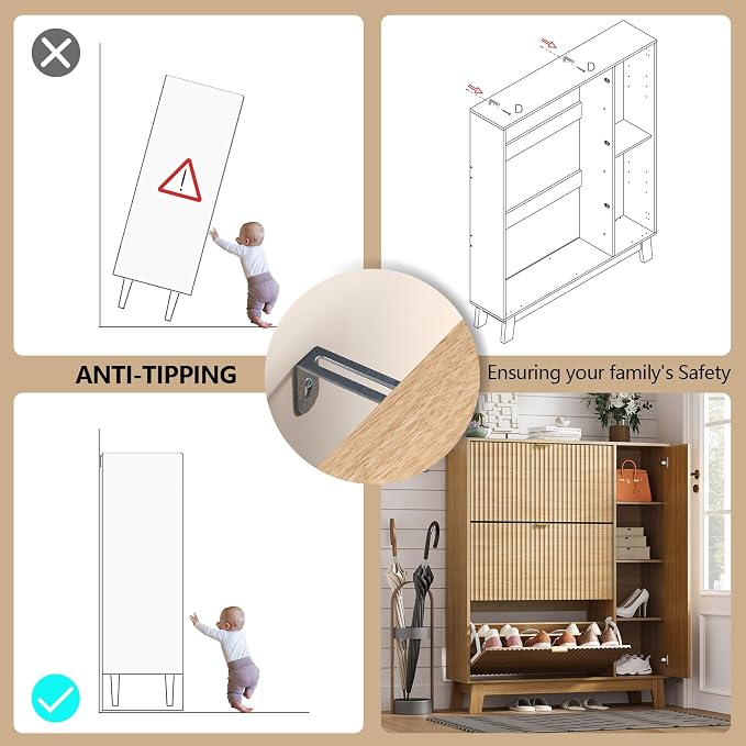 Shoe Cabinet Storage for Entryway - Image 7