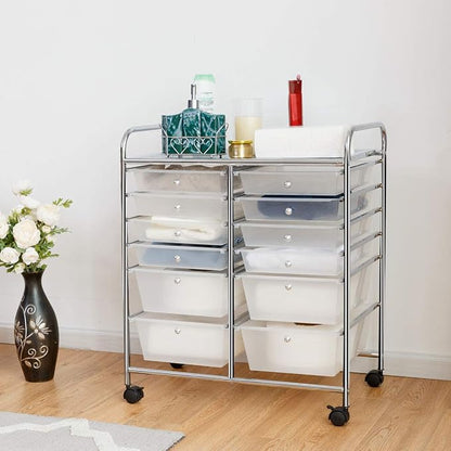 Giantex 12 Drawer Rolling Storage Cart Tools Scrapbook Paper Office School - Image 4