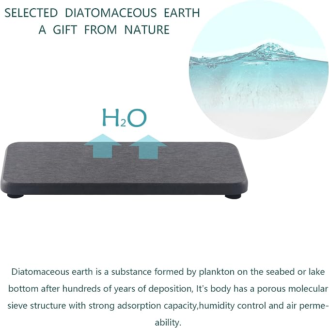 2 Pcs Water Absorbing Stone Trays, Kitchen/Bathroom Sink Soap Dish, Diatomite - Image 4