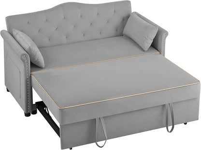 hansones 65'' 3-in-1 Folding Sofa Bed – Queen Size Pullout, Modern Chenille - Image 6